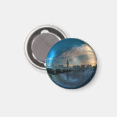 ロンドン・ウェストミンスター市街の写真ボール マグネット (正面/裏面)