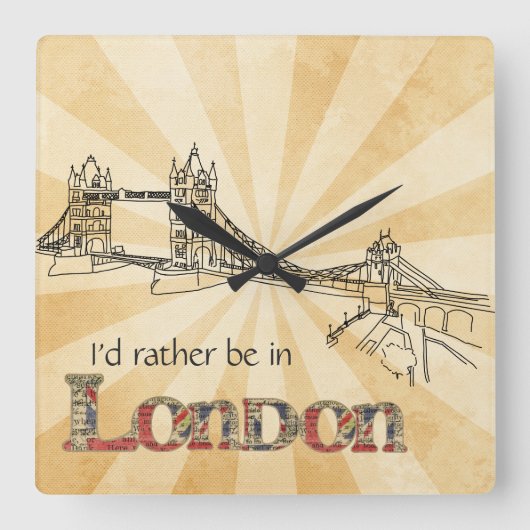 ロンドン・ウォール・クロック スクエア壁時計 (正面)