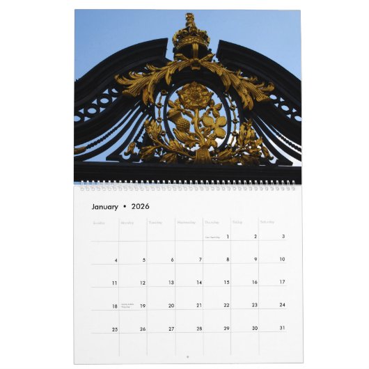 ロンドン カレンダー (1月 2026)