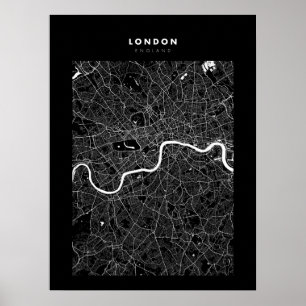 ロンドン – キ統一されたングダム・ダークシティ地図ポスター ポスター