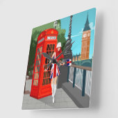 ロンドン・コーリング スクエア壁時計 (傾斜)