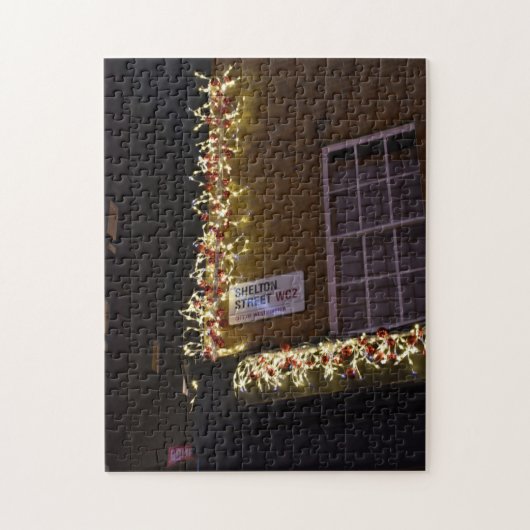 ロンドン,シェルトン通り,夜のクリスマスライト ジグソーパズル (縦)