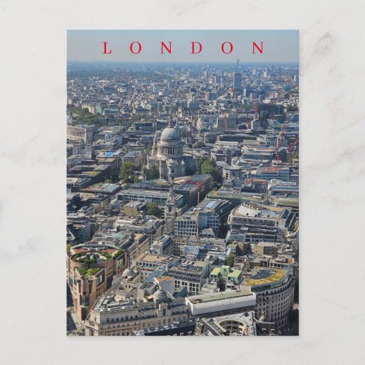 ロンドン・セントポール大聖堂の空中表示はがき ポストカード (正面)