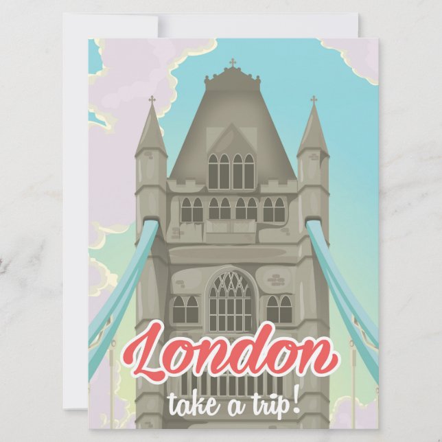 ロンドン・タワーブリッジの旅行ポスター (正面)