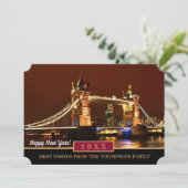 ロンドン、タワーブリッジ&ハッピーニューイヤー!Wishesカード シーズンカード (スタンド正面)