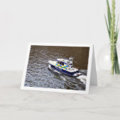 ロンドン·テムズ川の警察ボート カード (正面)