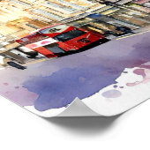 ロンドン – ノッティングヒル(B)、水彩 ポスター (角)