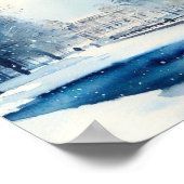 ロンドン – ハイドパークin the Winter (B)、水彩画 ポスター (角)