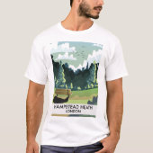 ロンドン ハムステッド・ヒース 旅行ポスター Tシャツ (正面)