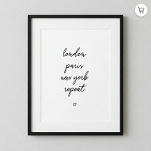 『ロンドン・パリ・ニューヨーク・リピート』ポスター |ピンク8x10