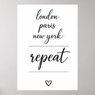 ロンドン パリ ニューヨーク リピート 旅行 ポスター