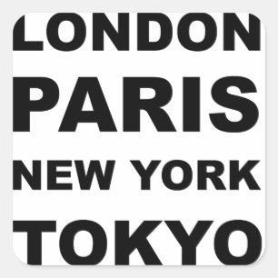 ロンドン、パリ、ニューヨーク、東京 スクエアシール