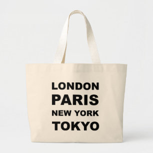 ロンドン、パリ、ニューヨーク、東京 ラージトートバッグ