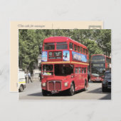 ロンドン、ビクトリア州の赤い二重車バス ポストカード (正面/裏面)