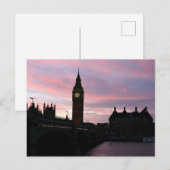 ロンドン，ビッグベン・アットサンセット ポストカード (正面/裏面)
