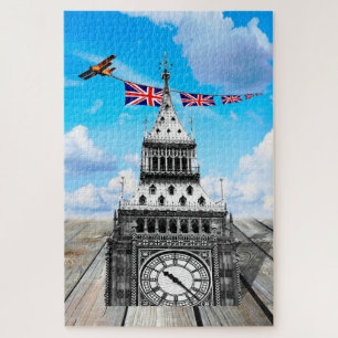 ロンドン、ビッグベン&航空機組合ジャックス/シュールアルアート ジグソーパズル