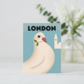 ロンドン ビンテージ スタイルの旅行ポスター ポストカード (スタンド正面)