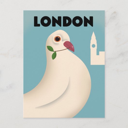 ロンドン ビンテージ スタイルの旅行ポスター ポストカード (正面)