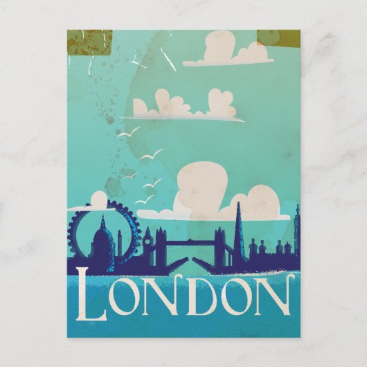 ロンドン ビンテージ 旅行 ポスター ポストカード (正面)