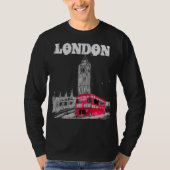 ロンドン ブラック モダン イングランド イギリス Tシャツ (正面)