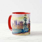 ロンドン・ブリッジの風景の水彩画 #2 マグカップ (正面左)
