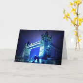 ロンドン・ブリッジ・アット・ナイト カード (黄色い花)