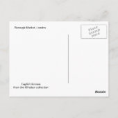 ロンドン、ボロー・マーケット、イングリッシュ・シーン ポストカード (裏面)