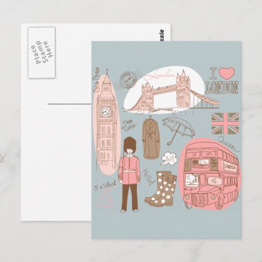 ロンドン ポストカード (正面/裏面)