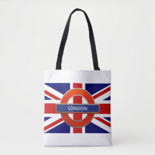 ロンドン・メトロ・サイン英国国旗 トートバッグ