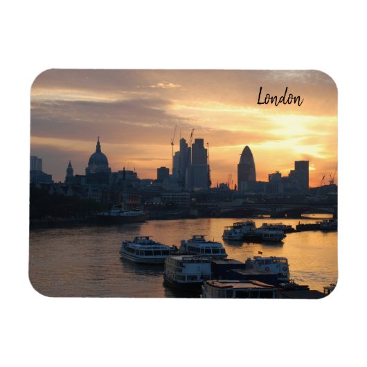 ロンドン – リバーThames at sunrise Magnet マグネット (横)