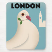 ロンドン ヴィンテージ スタイルの旅行ポスター マウスパッド (正面)