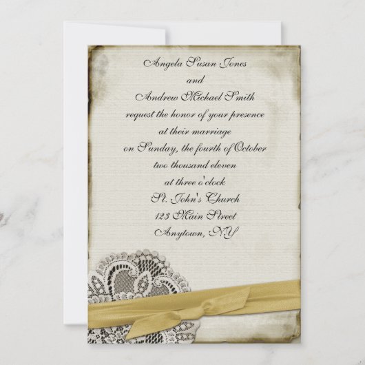 ロンドン ヴィンテージ レース ゴールド インビテーション (正面)