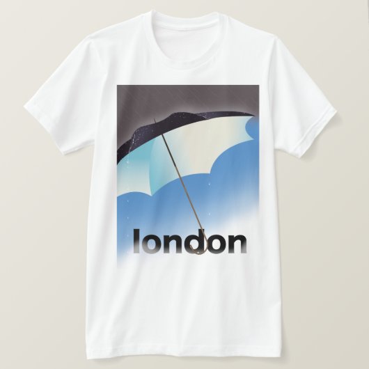 ロンドン 傘 トラベル ポスター Tシャツ (デザイン正面)