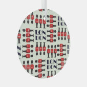 ロンドン、兵士、シームレスなパターン ガラスオーナメント (正面右)