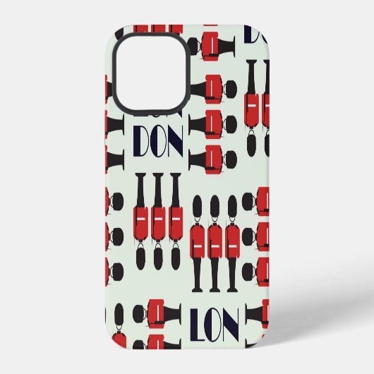 ロンドン、兵士、シームレスパターン iPhoneケース (裏面)