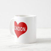 ロンドン 赤い恋のハート コーヒーマグカップ (正面左)