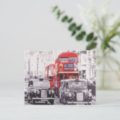 ロンドン、赤バス、黒バス ポストカード (スタンド正面)