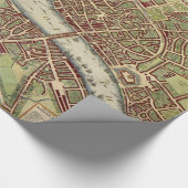 ロンドン(17世紀)のヴィンテージの地図 ラッピングペーパー (角)