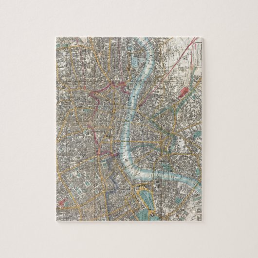 ロンドン(1848年)のヴィンテージの地図 ジグソーパズル (縦)