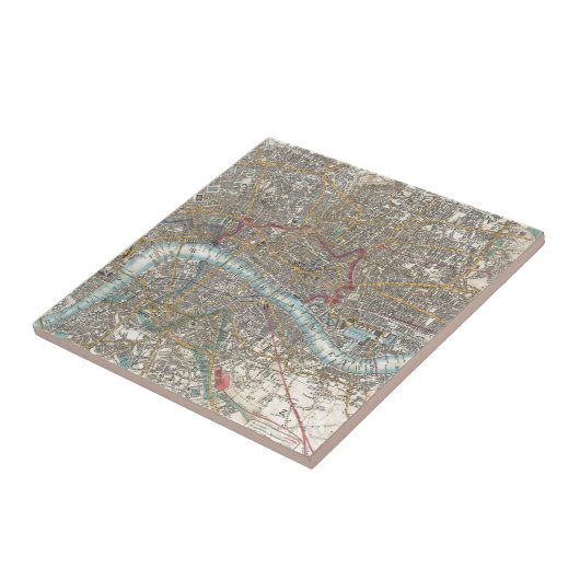 ロンドン(1848年)のヴィンテージの地図 タイル (側面)