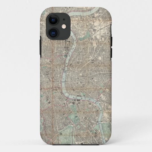 ロンドン(1890年)のヴィンテージの地図 Case-Mate iPhoneケース (裏面)