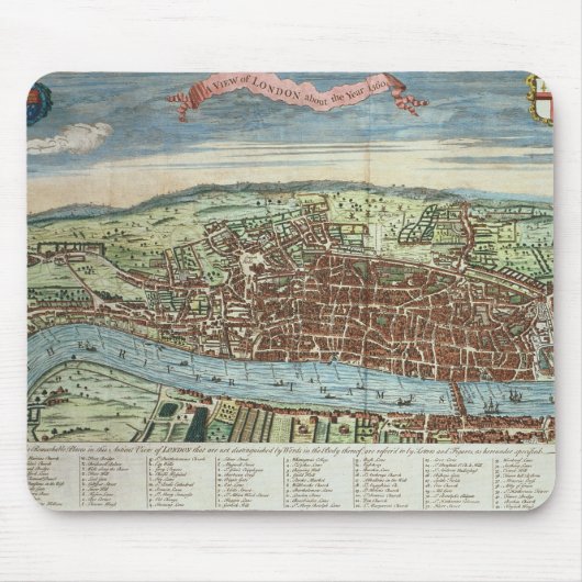 ロンドン、c.1560の眺め マウスパッド (正面)