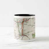 ロンドン、c.1915の輸送の地図 ツートーンマグカップ (中央)