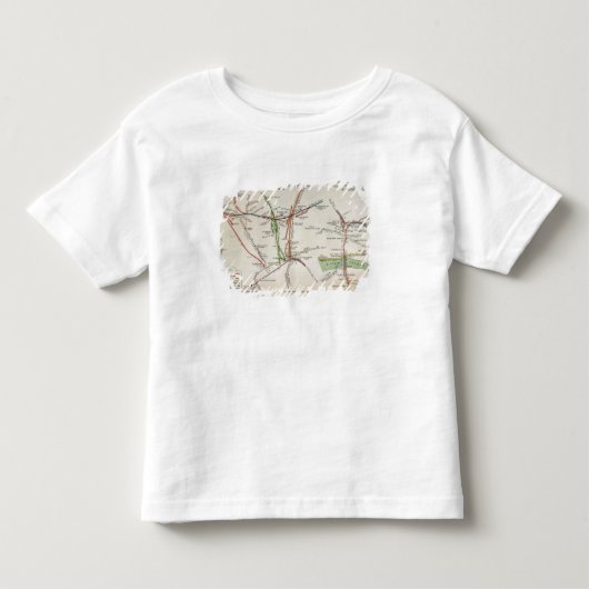 ロンドン、c.1915の輸送の地図 トドラーTシャツ (正面)