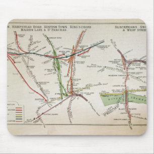 ロンドン、c.1915の輸送の地図 マウスパッド
