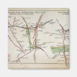 ロンドン、c.1915の輸送の地図 マグネット
