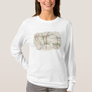 ロンドン、c.1915の輸送の地図 tシャツ