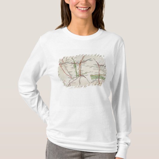 ロンドン、c.1915の輸送の地図 tシャツ (正面)