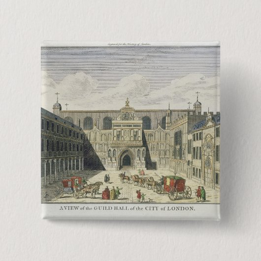 ロンドン、fr市のギルドホールの概観 缶バッジ (正面)
