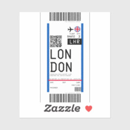 ロンドン(LHR)への搭乗券 シール